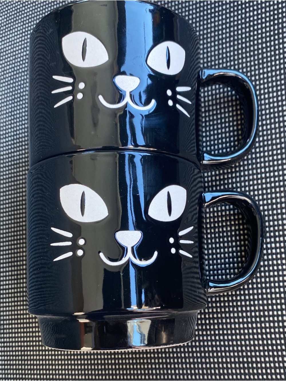 Black Cat Ceramic Coffee Mug - Cute Cat Face Design-Set of 2 - Picture 2 of 3